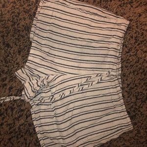 White and blue striped brandy shorts